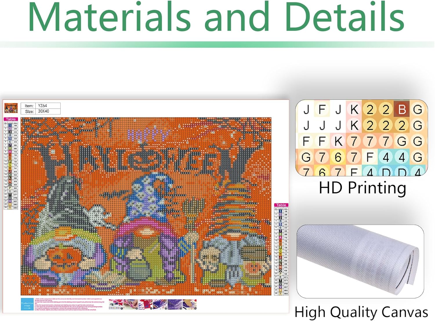 Aestalrcus Paquete de 2 kits de pintura de diamantes de Halloween para adultos, kits de arte de diamantes de Halloween para adultos, kits de arte de