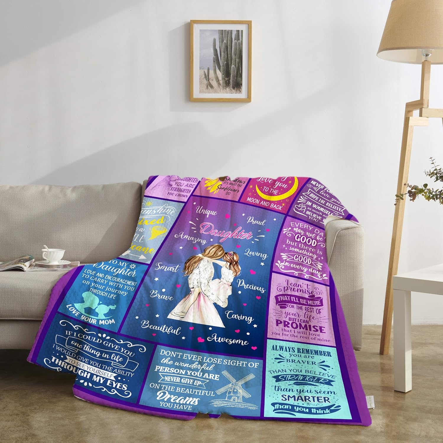 Regalo para hija de mamá, manta de hija de mamá, regalo de cumpleaños para hija, regalo de cumpleaños para hija de 50 x 60 pulgadas para mantener el