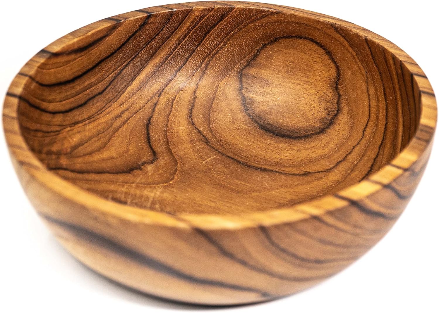 Juego de 4 cuencos regulares de madera de teca javanesa clásica de 6 pulgadas, perfectos para uso diario, aptos para el calor y el frío, ultra