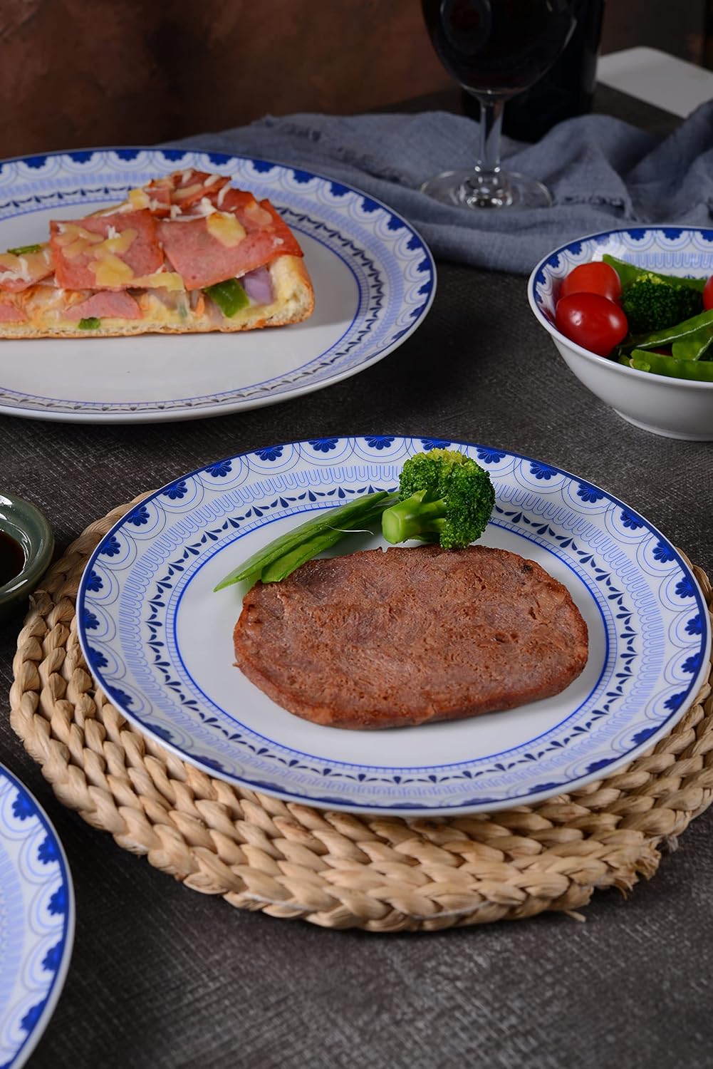 Braque Juego de 6 platos de cerámica para almuerzo, juego de platos de 8 pulgadas, para postre, ensalada, aperitivo, plato pequeño apto para