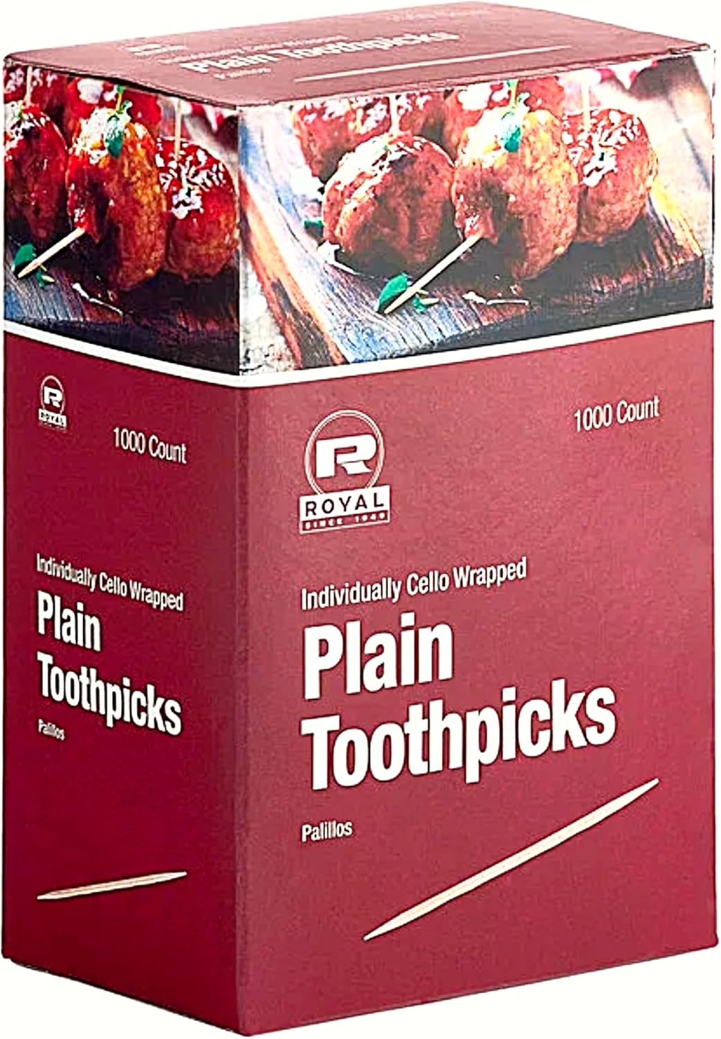 Palillos de dientes  Palillos de madera envueltos individualmente en violonchelo  Palillos de dientes envueltos para aperitivos, cócteles, frutas