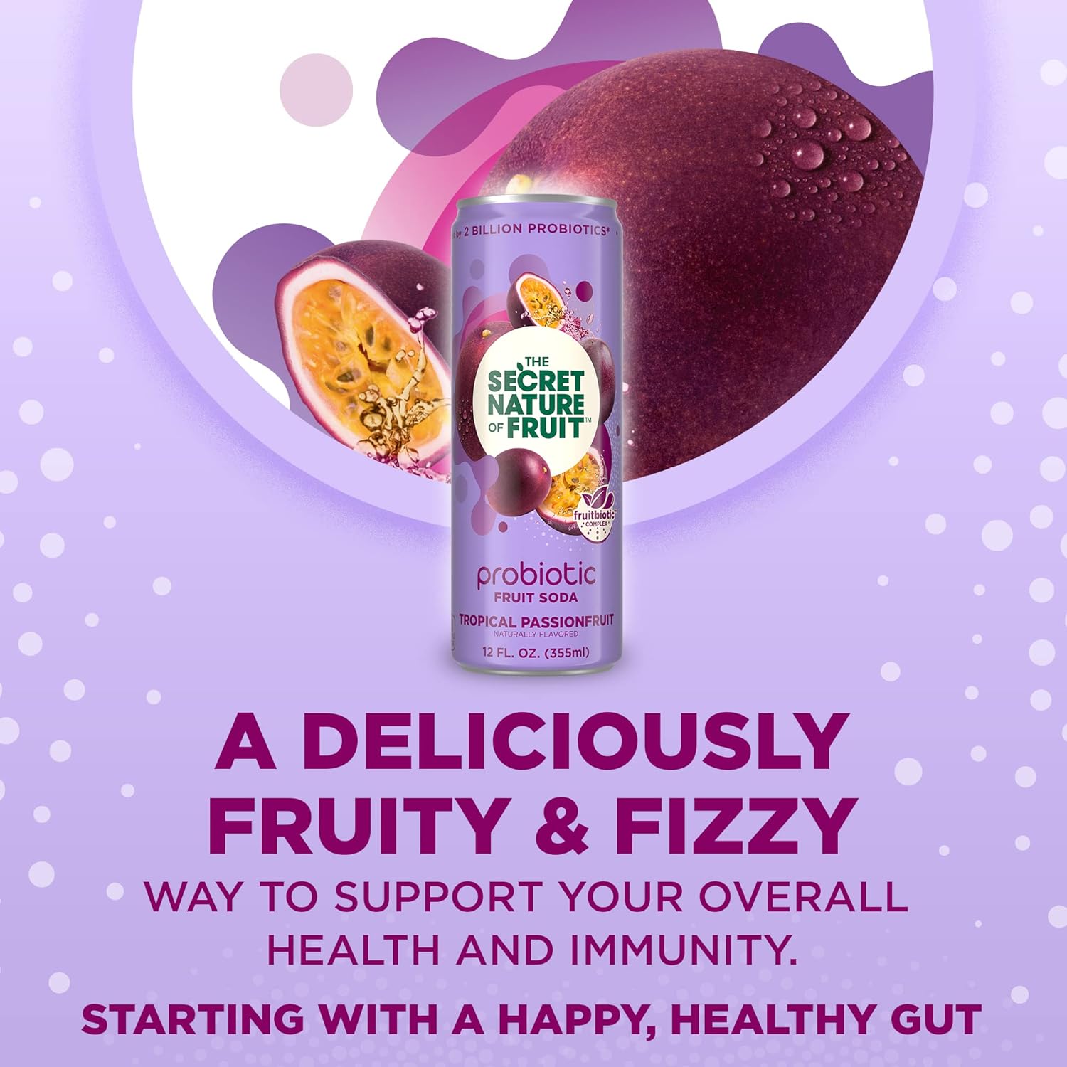 The Secret Nature of Fruit Refresco probiótico de frutas, apoya la salud intestinal y la inmunidad, 2 mil millones de probióticos, cero azúcar