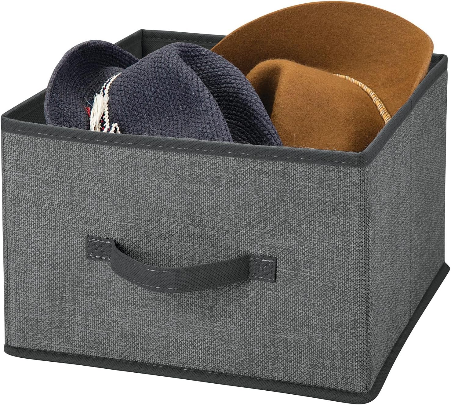 mDesign Contenedor de tela para organizador de cubos, cubo de almacenamiento plegable de tela, organizador de almacenamiento plegable para armario,