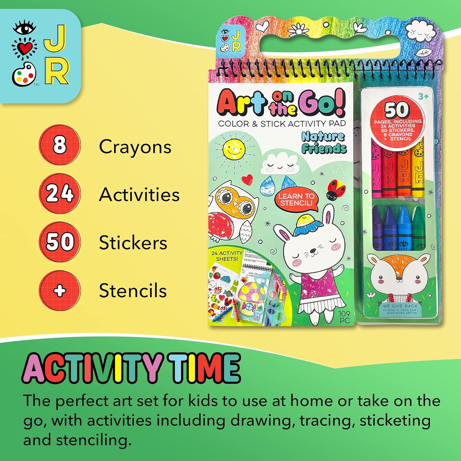 iHeartArt – Juego de arte para niños, kit de dibujo y colorear, incluye crayones gruesos, plantilla, calcomanías, divertidos regalos de actividades