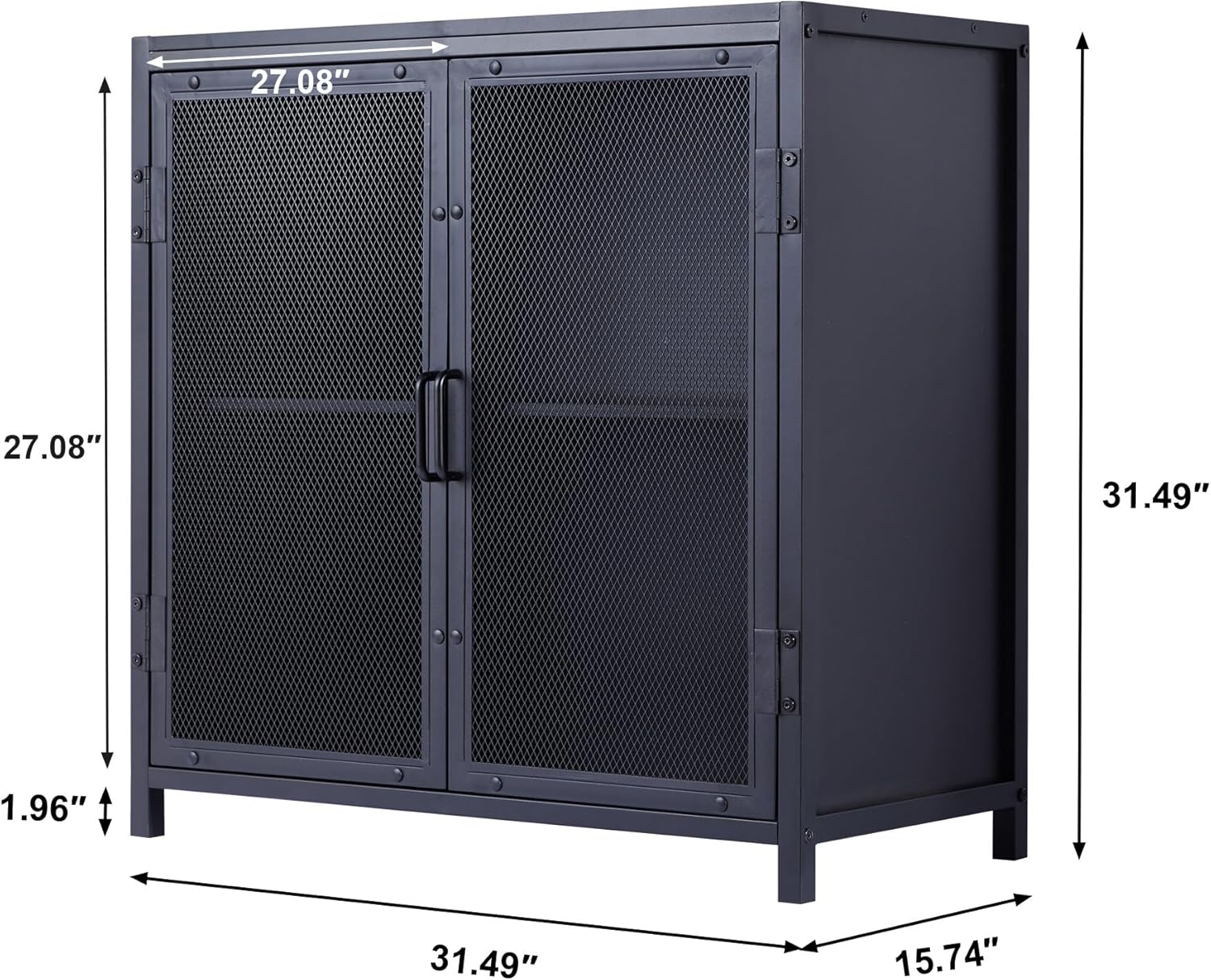 Gabinete de buffet, gabinete de almacenamiento de buffet moderno con puertas de rejilla de hierro y escritorio de madera, aparador independiente