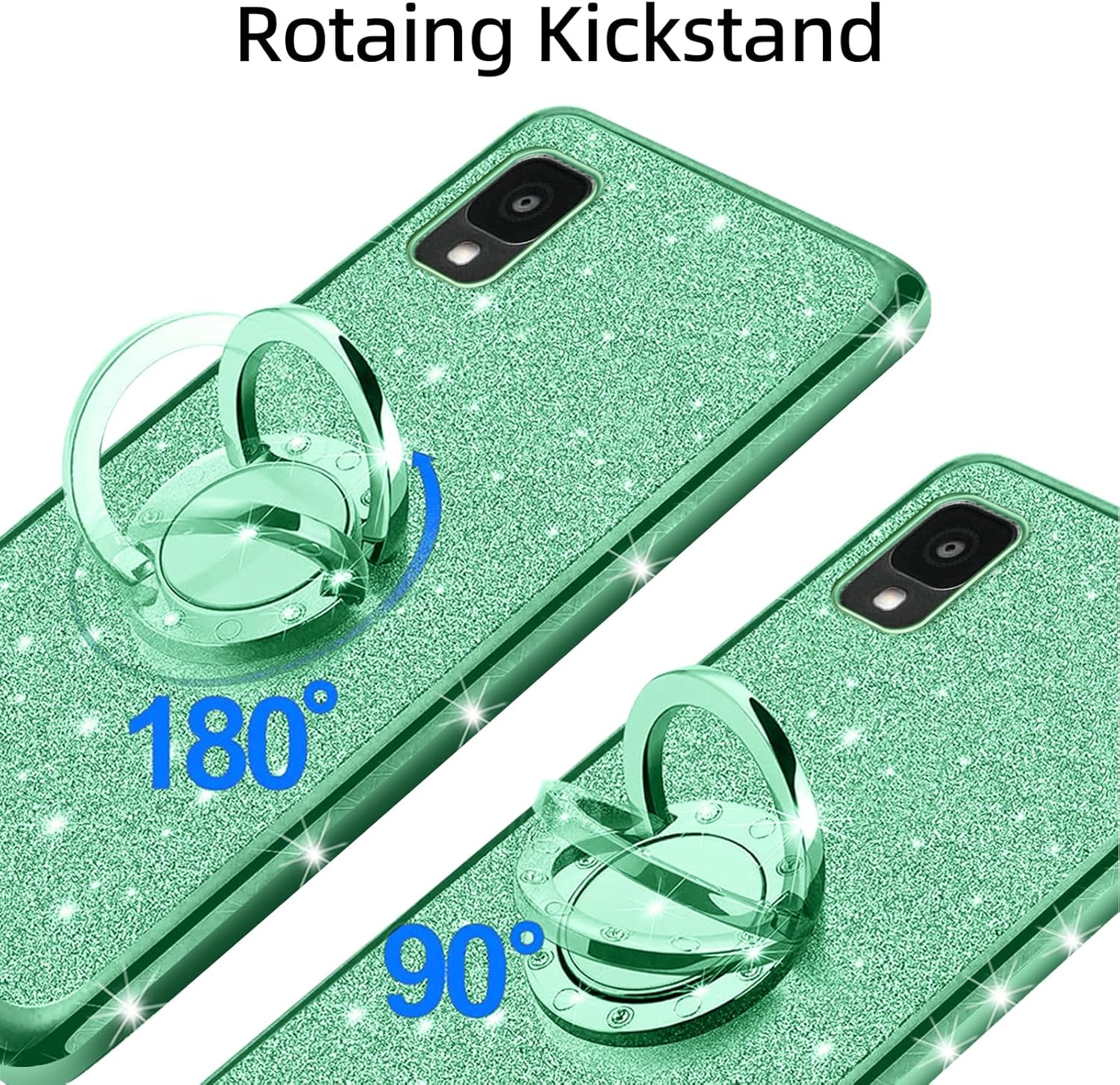 KuDiNi Funda para Alcatel TCL 30 Z T602DL, TCL 30 LE para mujer, con purpurina, suave, elegante, transparente, TPU de lujo, linda funda protectora