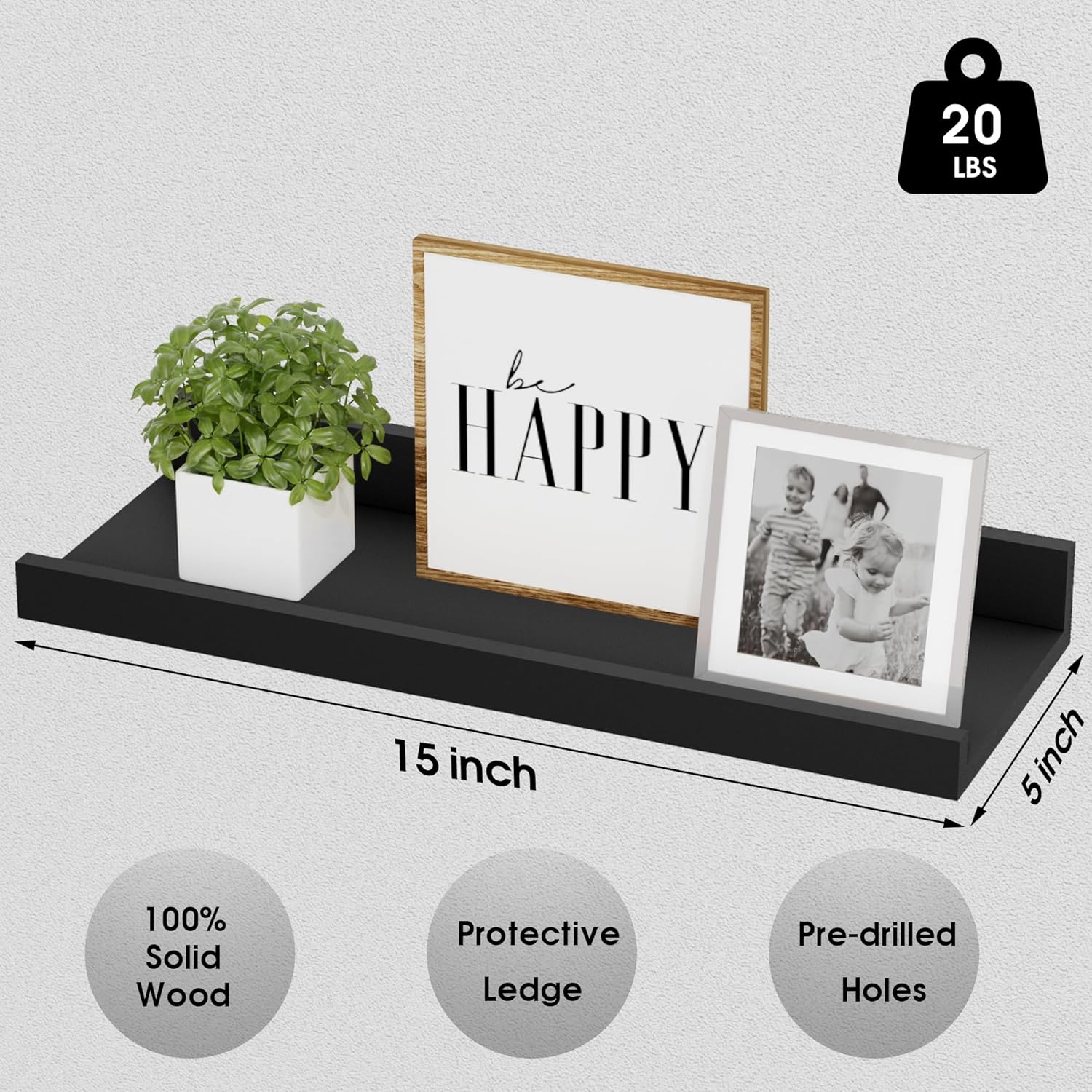 Xeapoms Juego de 4 estantes flotantes para pared, estantes de pared de exhibición para decoración de pared, estantes de baño montados en la pared