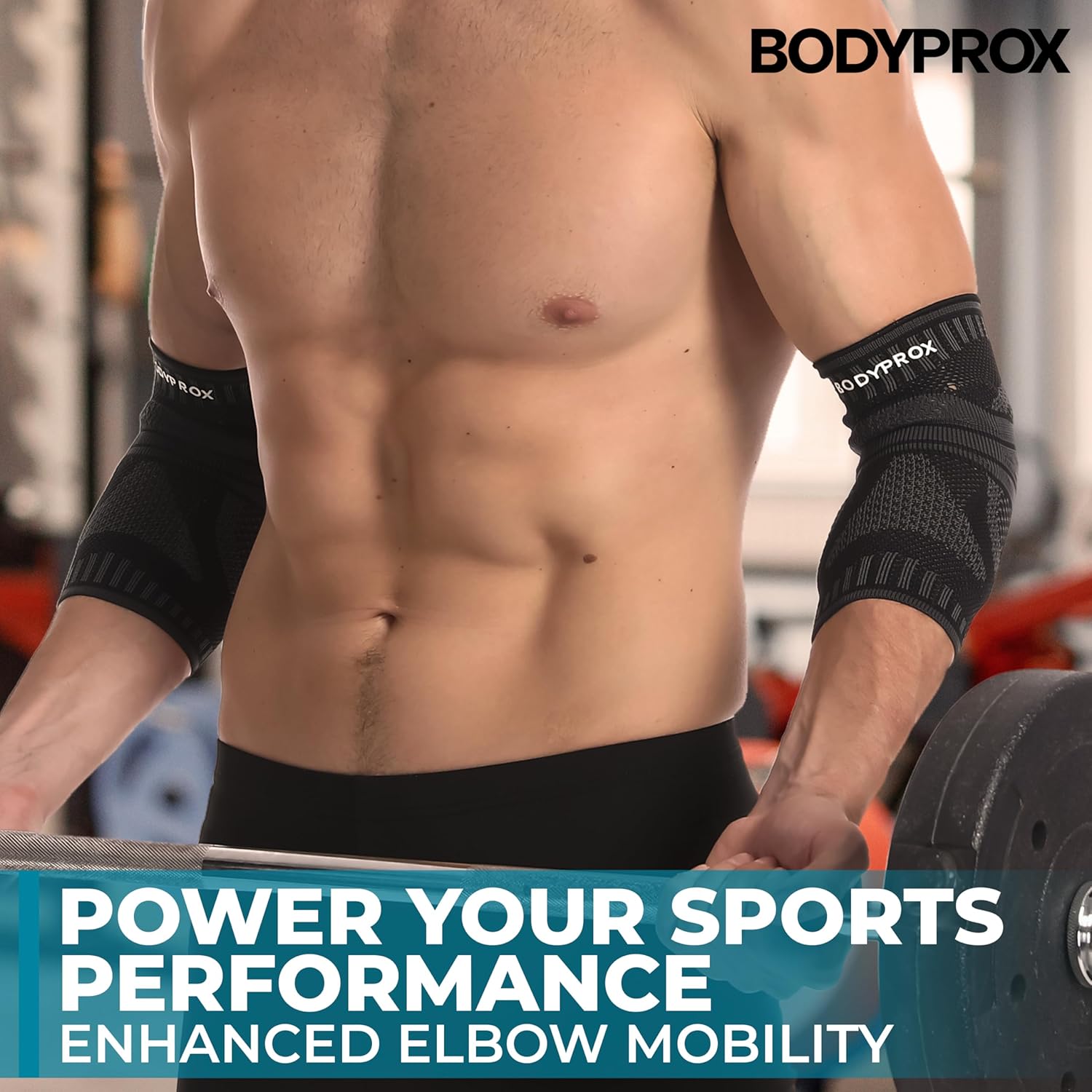 Bodyprox Manga de compresión de codo  Soporte mejorado para codo de tenis, codo de golfista y dolor general de codo  Transpirable, ajuste cómodo,