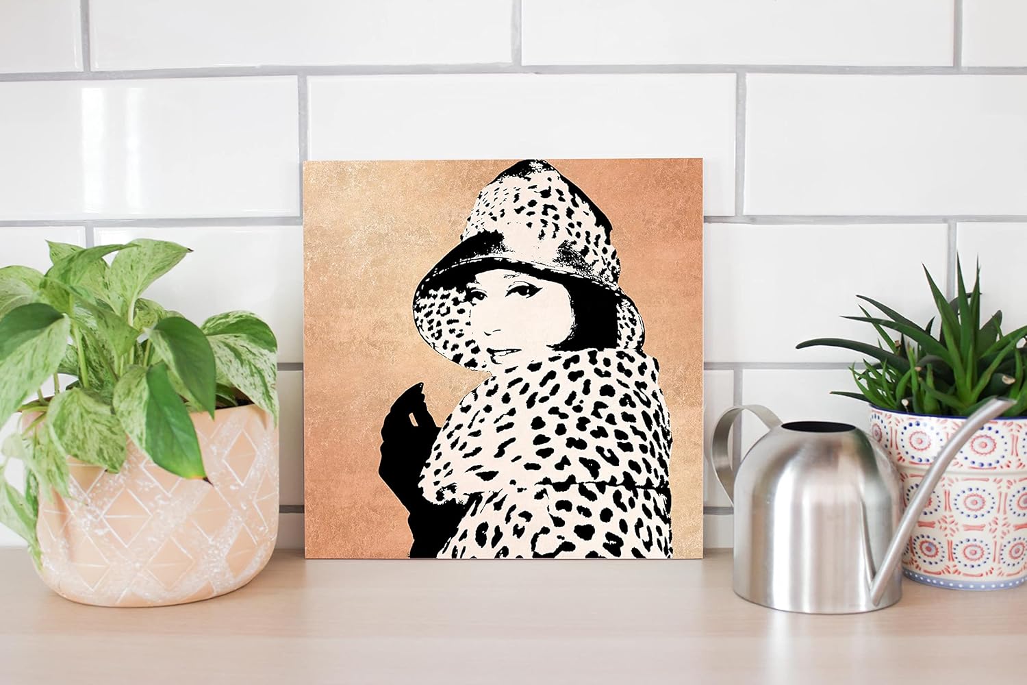 Fashion News II Rose Goldhion on Rose Gold, Joyride Home Decor, Wood Plaque, 12″x12″ Wall Hanging, Wood Sign, Artist Designed Home Décor, Express