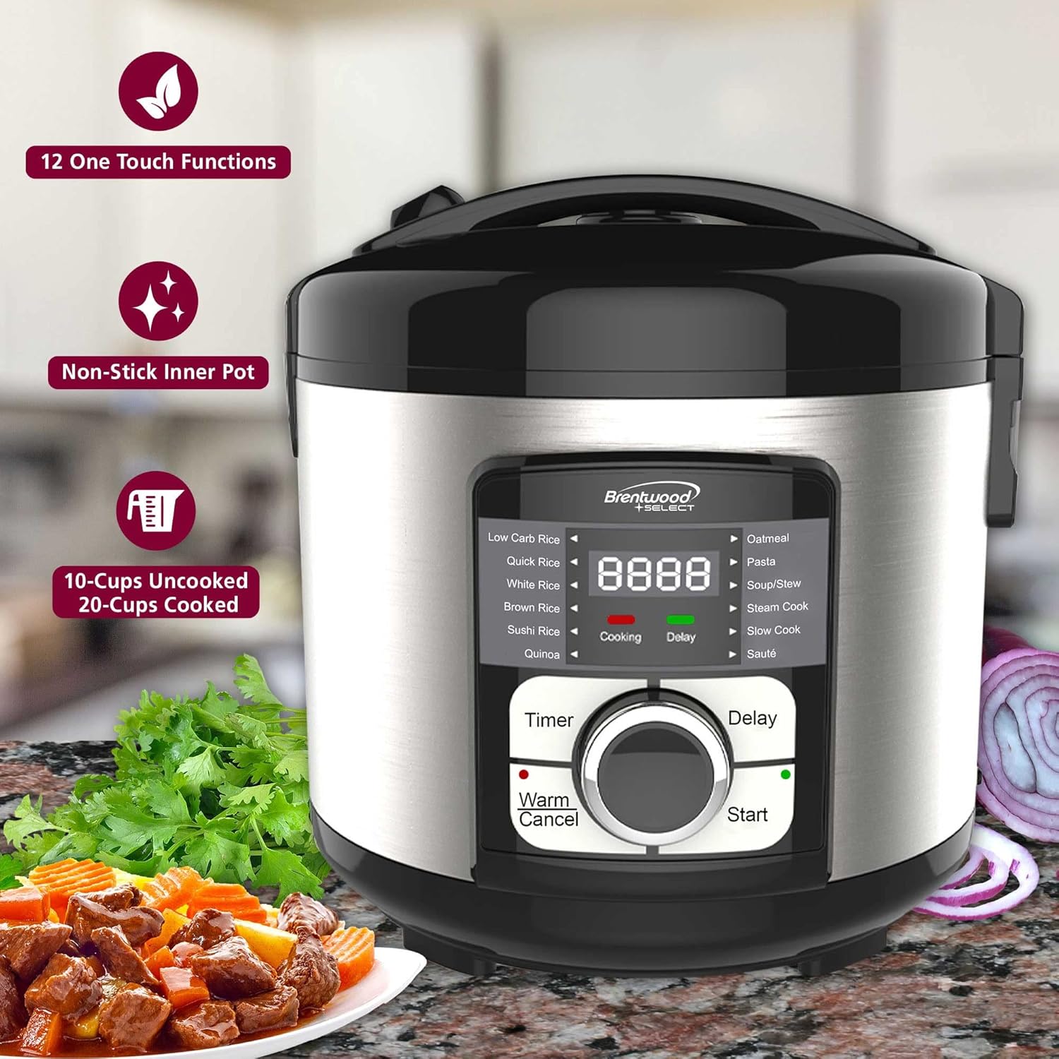 Brentwood TS-1320S Cocina eléctrica múltiple, estándar, metálico