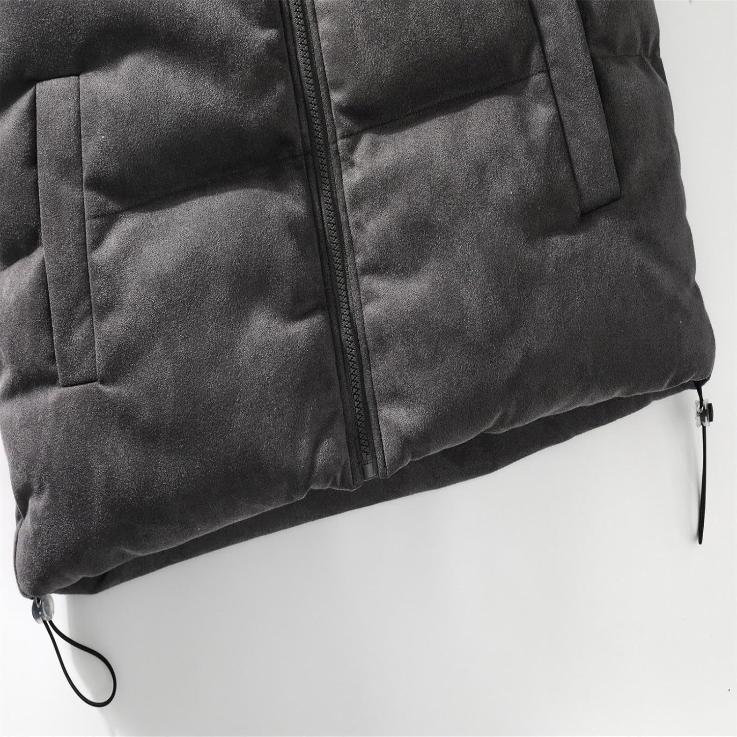 Chaleco acolchado para mujer, forro polar de invierno, chaqueta acolchada cálida con cremallera completa, cuello alto, chaleco térmico de plumón