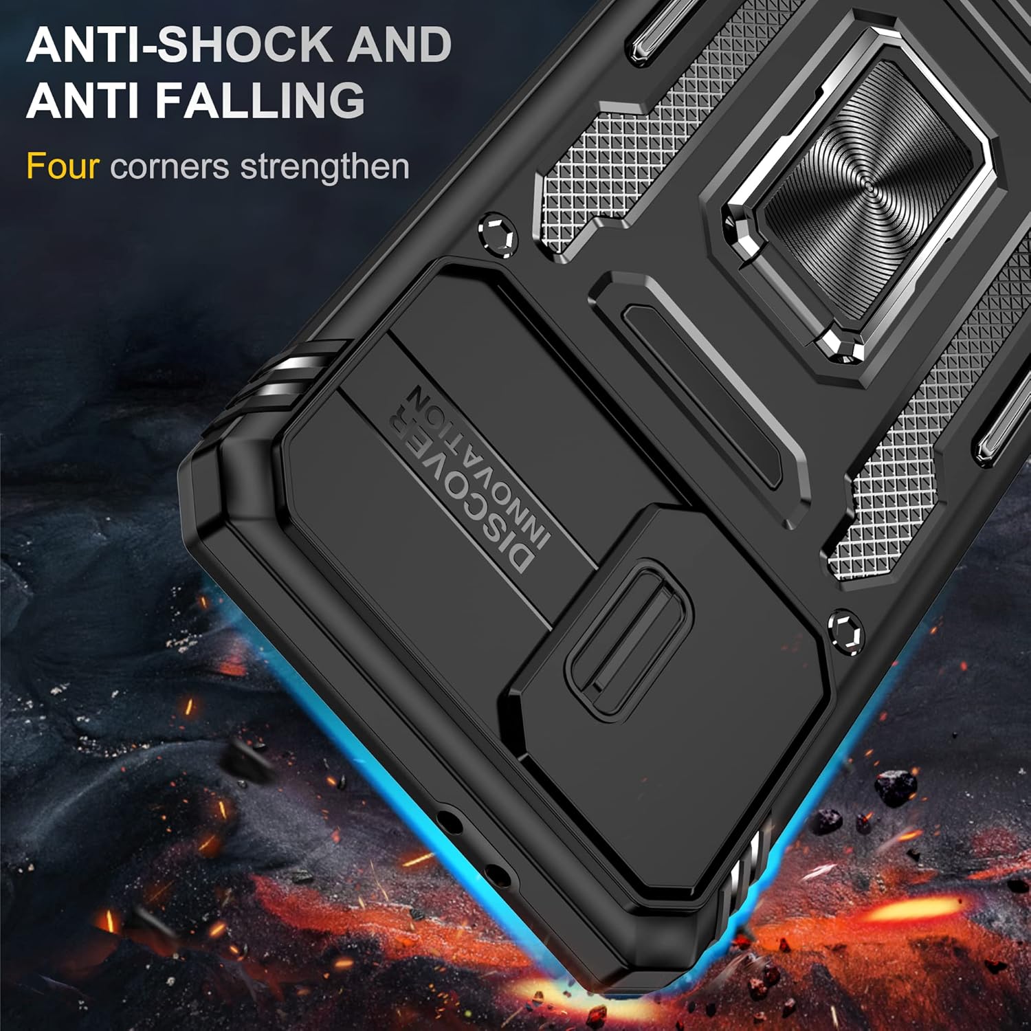 Asuwish Funda de teléfono para Samsung Galaxy S23 FE 5G con protector de pantalla de vidrio templado y cubierta para cámara deslizante, soporte