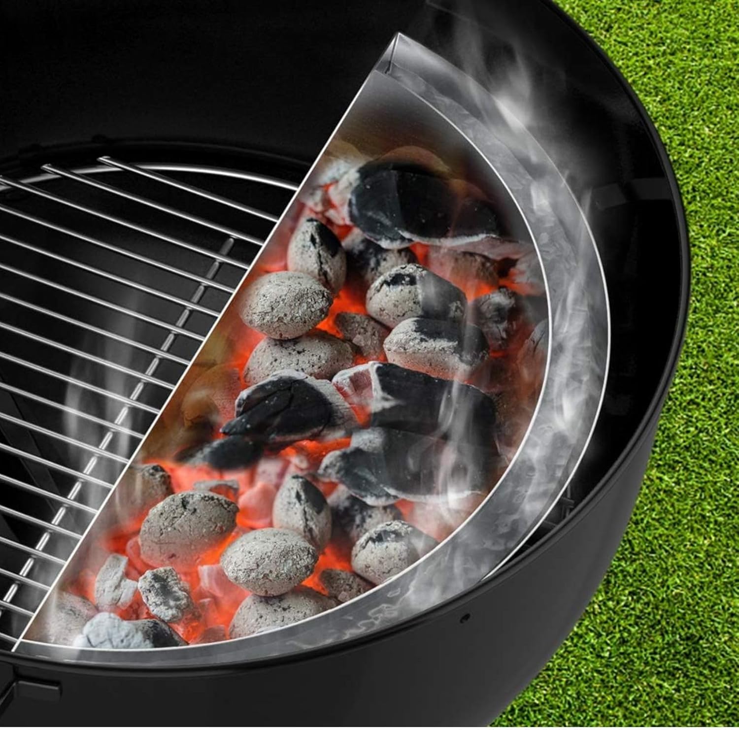 only fire Cesta de carbón de acero inoxidable mejorada para parrilla Weber de 2226 pulgadas y otras parrillas de carbón similares