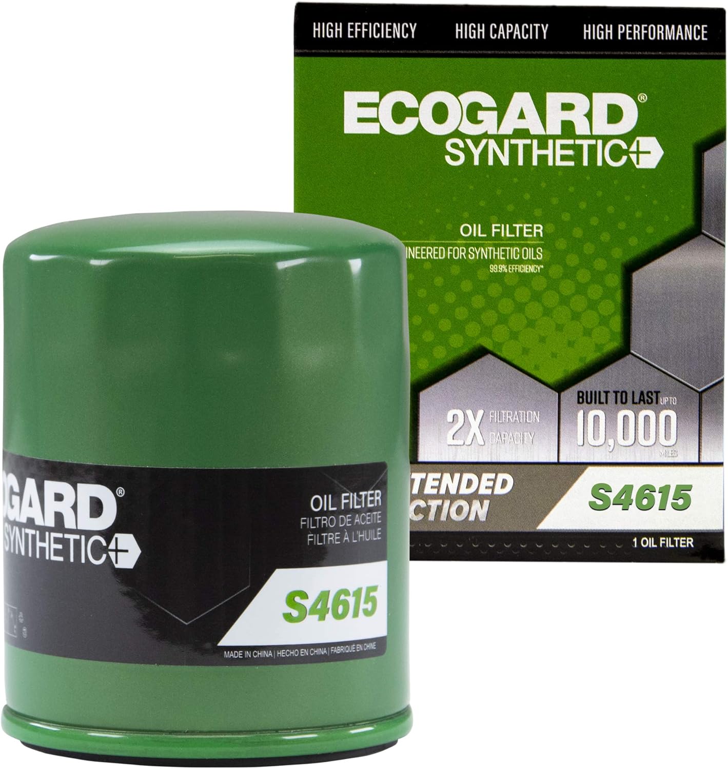 ECOGARD S4615 – Filtro de aceite de motor giratorio prémium para aceite sintético compatible con Subaru Forester 2.5L 2004-2021, Outback 2.5L