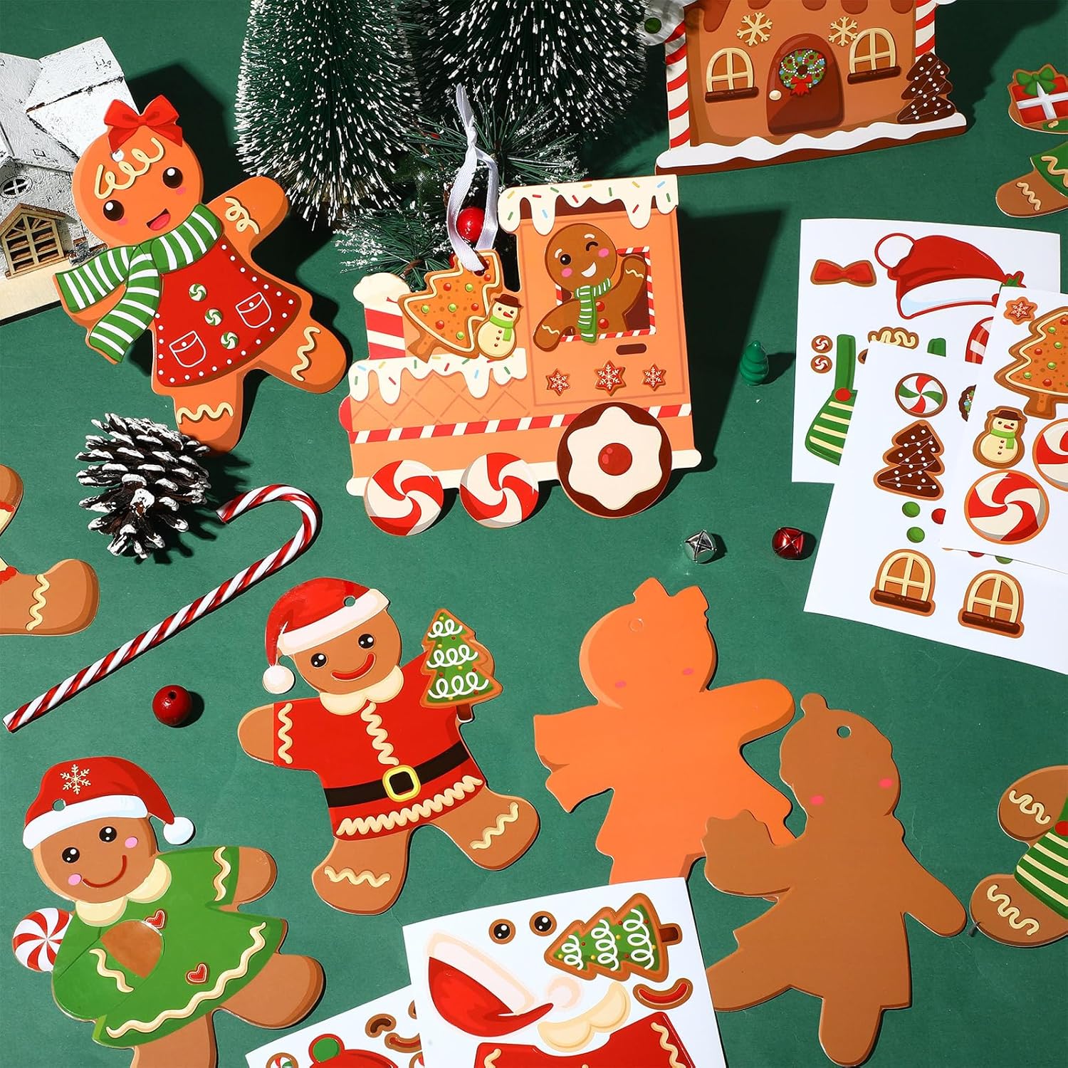 Funrous 48 kits de manualidades de Navidad para niños, arte y manualidades de Navidad, kit de adornos de Navidad para hacer tus propios proyectos de