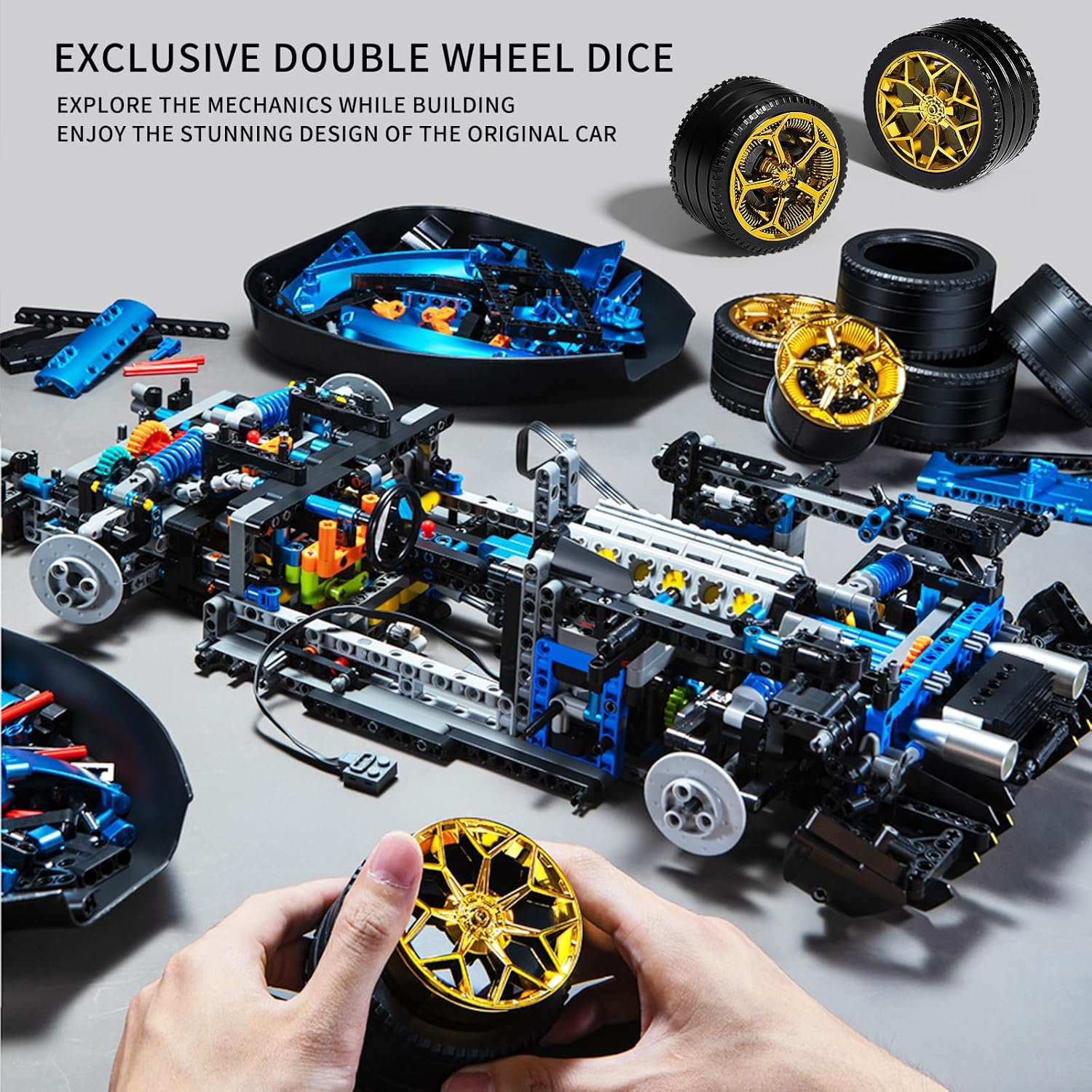 ZYLEGEN Lambo – Juego de construcción de autos de carreras, modelo Hypercar, juguete de ingeniería, superauto a escala 18, kit de coche deportivo