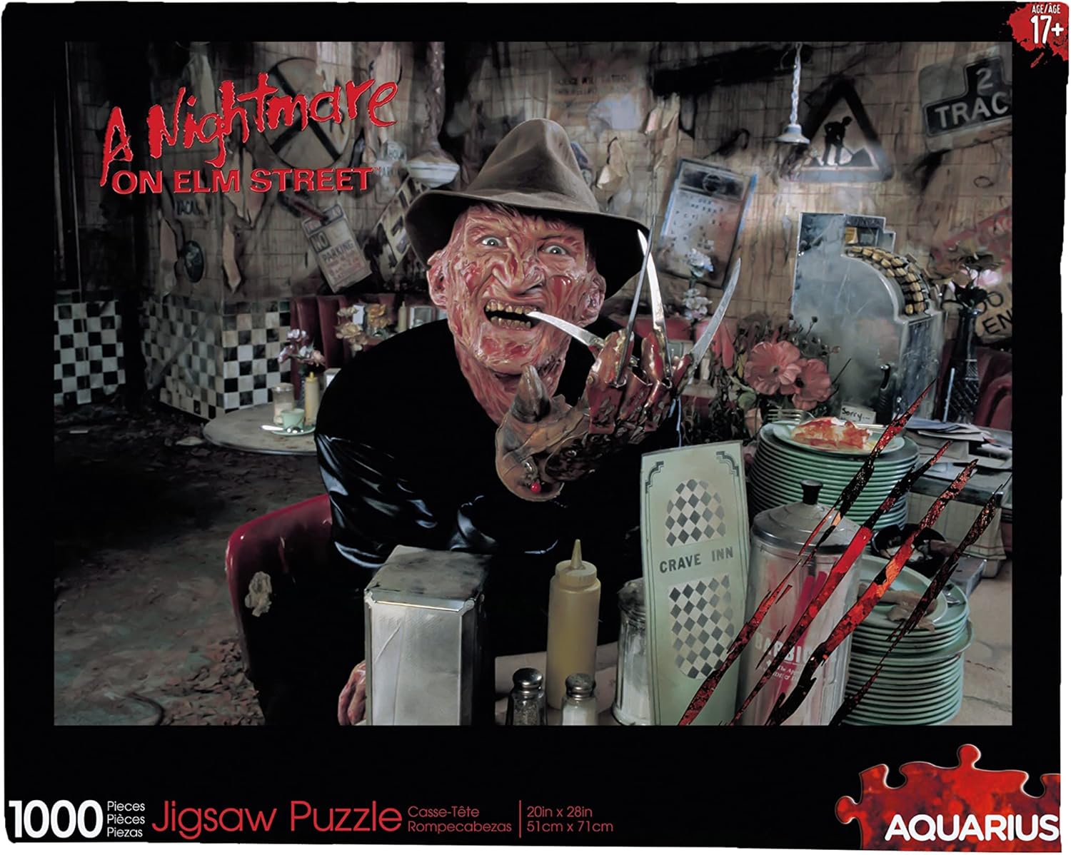 AQUARIUS A Nightmare On Elm Street – Rompecabezas de 1000 piezas, sin deslumbramiento, ajuste de precisión, mercancía y coleccionables con licencia
