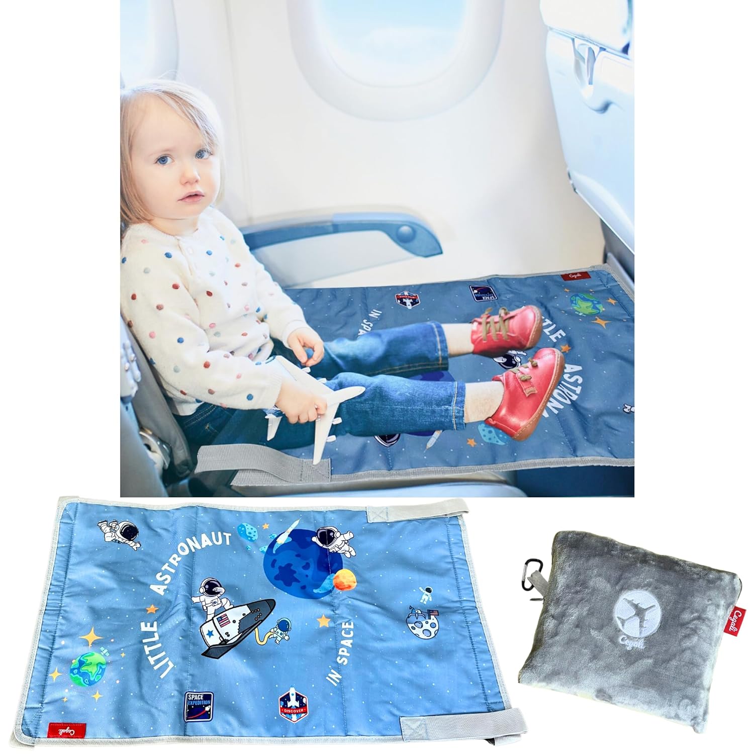 Extensor de asiento de avión para niños LA Mejore la comodidad de su hijo en vuelo. Cama de viaje para niños pequeños, reposapiés de avión y