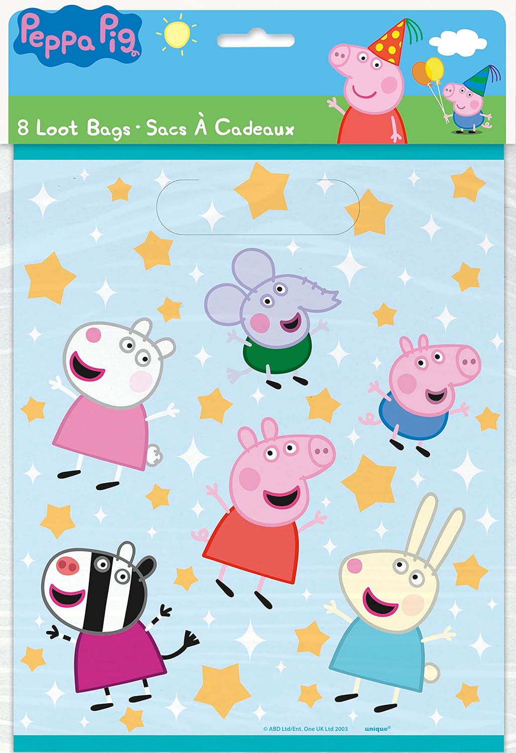 Unique Peppa Pig – Paquete de 16 bolsas de golosinas de Peppa Pig, lista de verificación, decoraciones de fiesta de Peppa Pig, suministros para