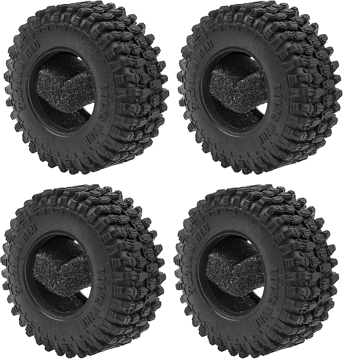 ShareGoo – 4 neumáticos de 1.0 pulgadas para rastreadores a control remoto, de 0.787 in de ancho, compatibles con Axial 124 SCX24 Gladiator Bronco