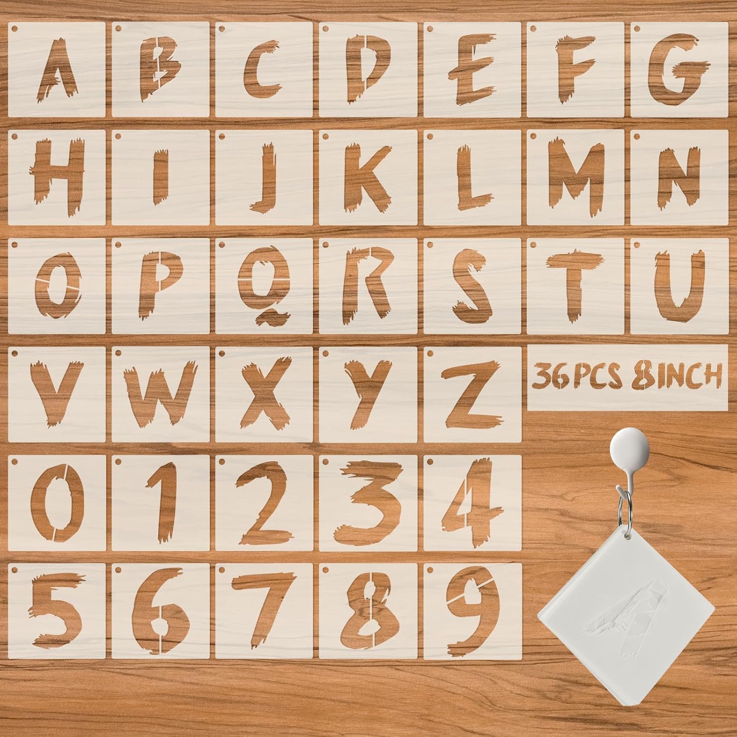 36 plantillas de letras para pintar, números reutilizables y plantillas del alfabeto, plantillas de pintura en aerosol, plantillas de letras para