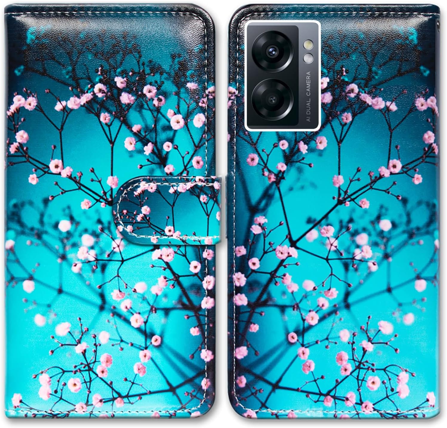 Bcov OnePlus Nord N300 5G – Funda de piel con tapa para teléfono con ranura para tarjetas, soporte para OnePlus Nord N300 5G
