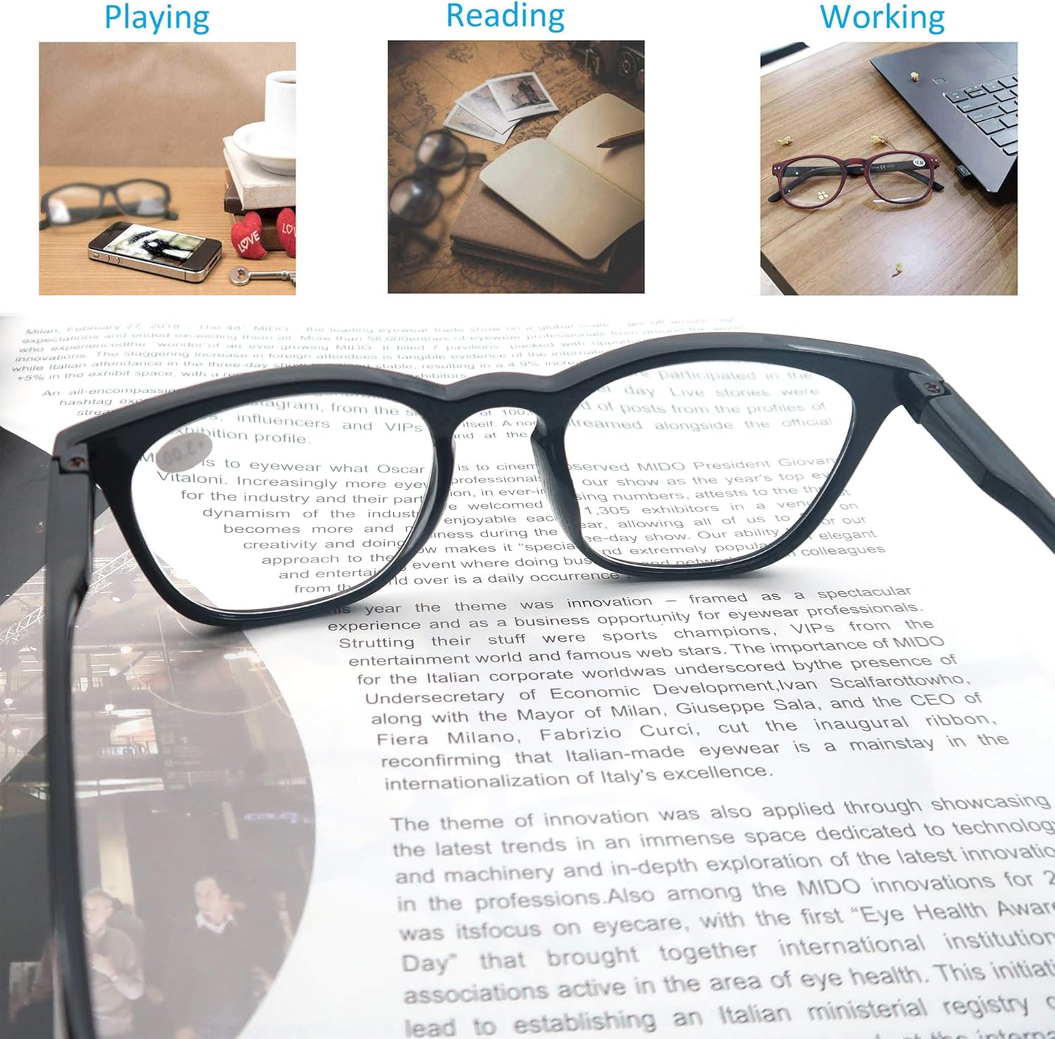 HAPJOYS Paquete de 3 lentes de lectura para mujeres y hombres, elegantes lectores ovalados, flexibles con bisagra de resorte, gafas de lectura +1.25