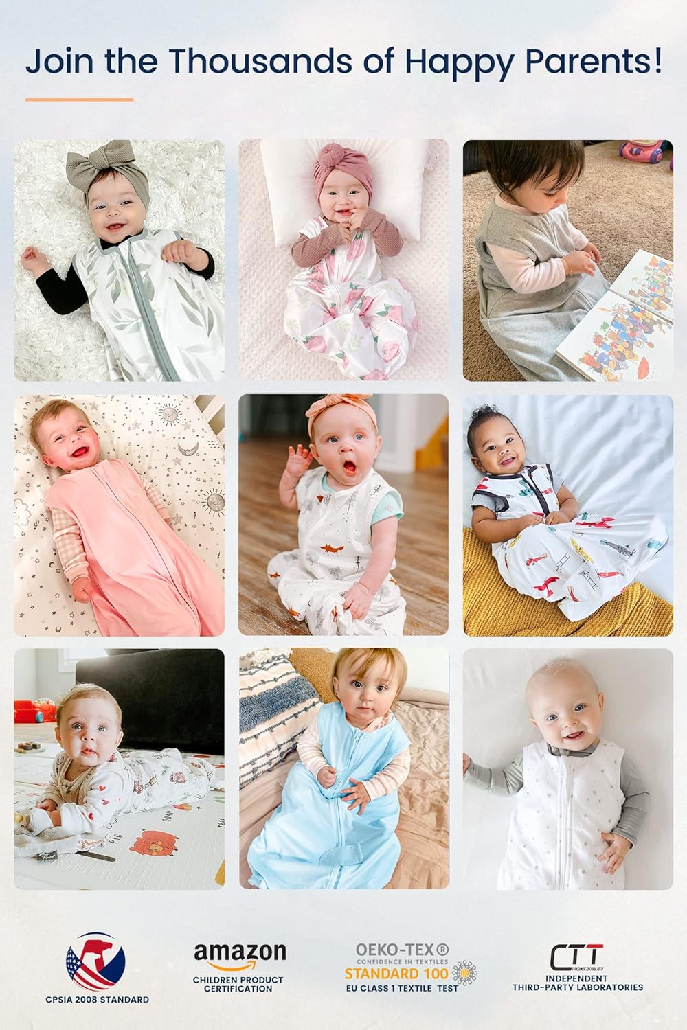 TotAha Saco de dormir ligero para bebé, saco de dormir elástico, cómodo y sedoso, suave como la mantequilla, saco de dormir de transición para