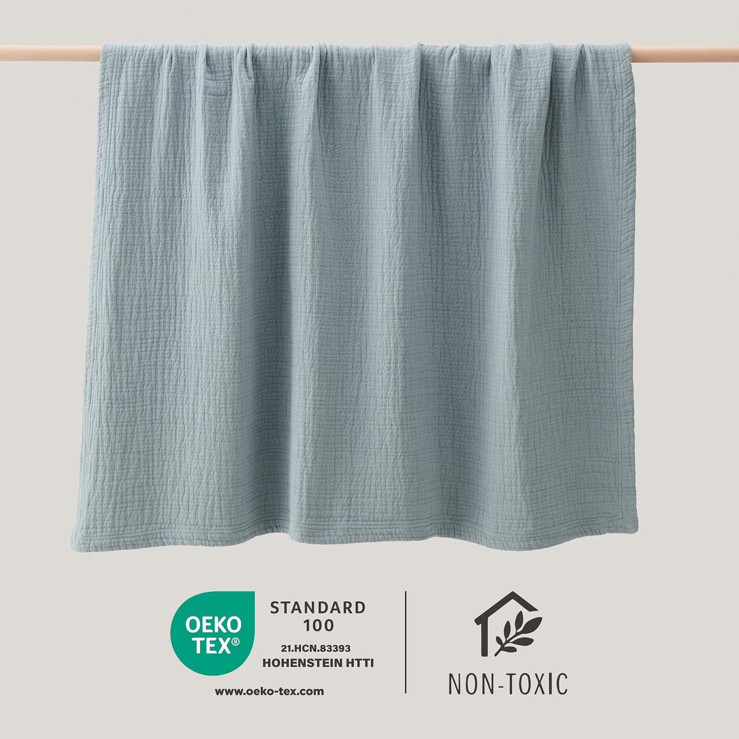 Double Stitch by Bedsure Manta para sofá, presentada en The Daily Beast, manta de muselina de mezcla de algodón de lino ligera y cálida, suave y