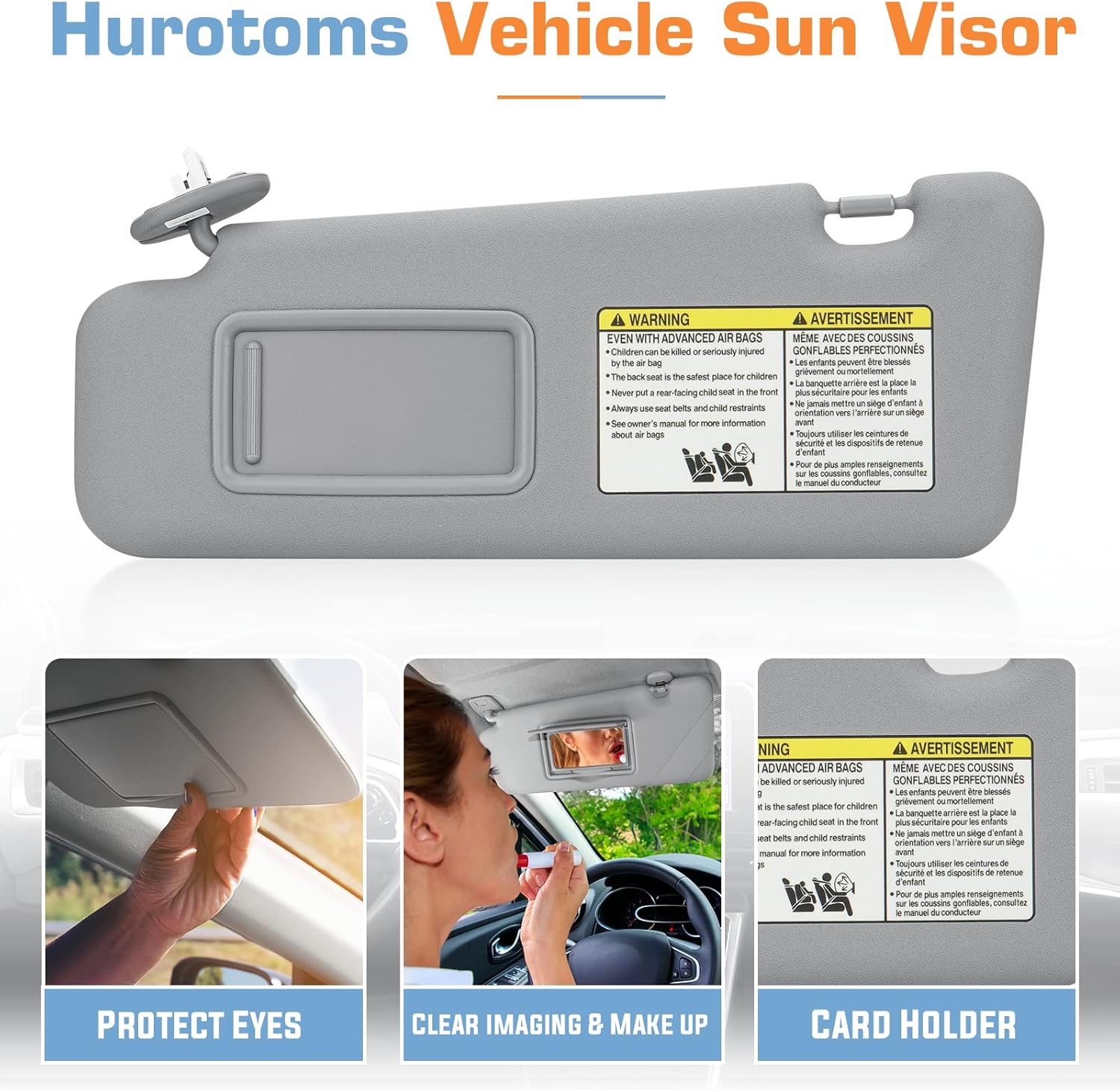 Visera solar izquierda del lado del conductor con luz para Toyota Highlander 2008 2009 2010 2011 2012 2013 montaje de visera, repuesto