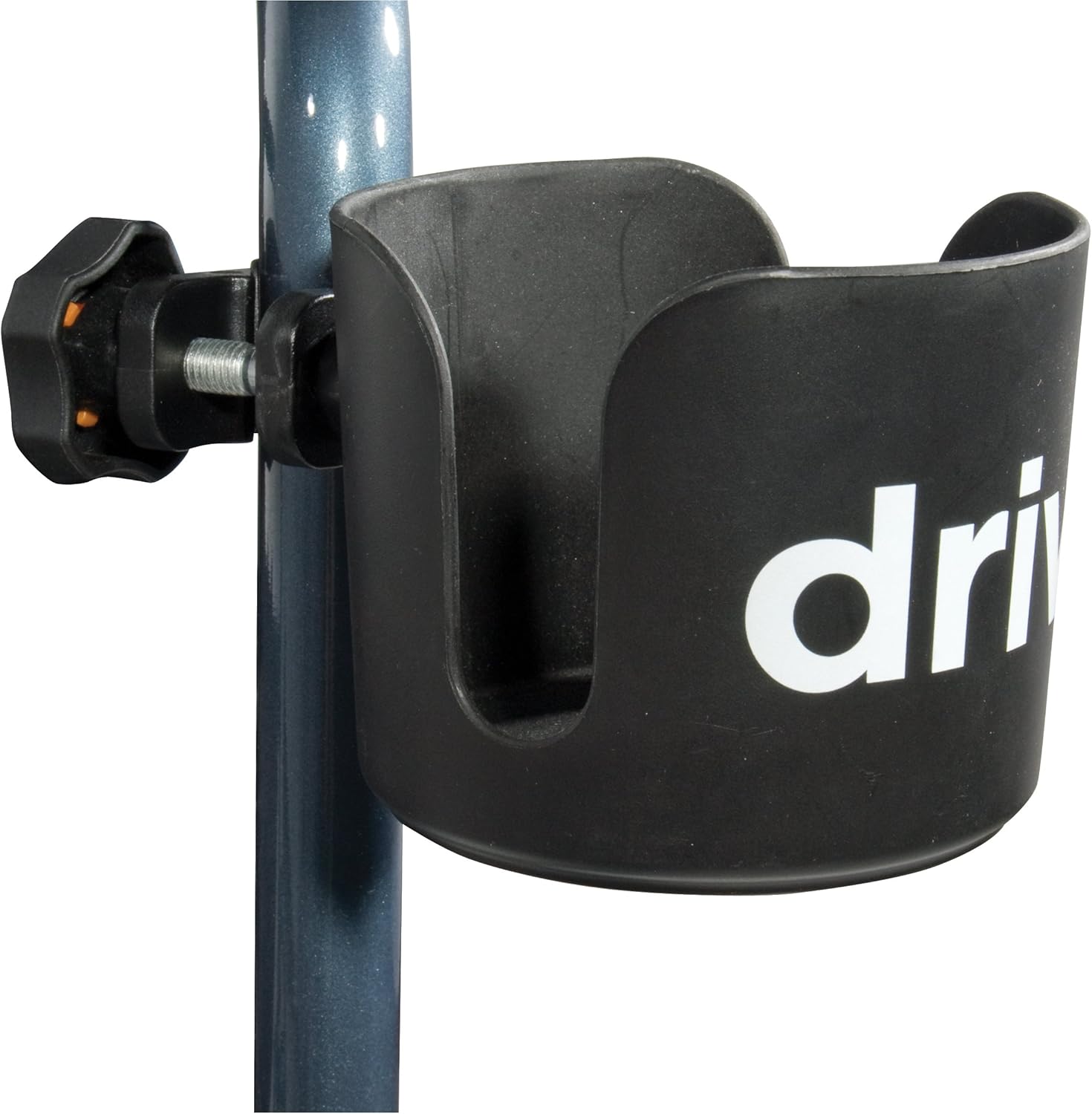 Drive Medical 10257BL-1 – Andador con ruedas de 4 ruedas con asiento, andador de acero, altura ajustable y universal con abrazadera para caminante,