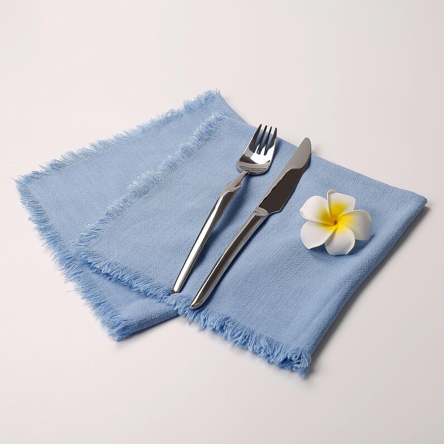 Juego de 8 servilletas de lino elegantes y duraderas para bodas, ocasiones especiales y uso diario, tela suave y absorbente, lavable a máquina y