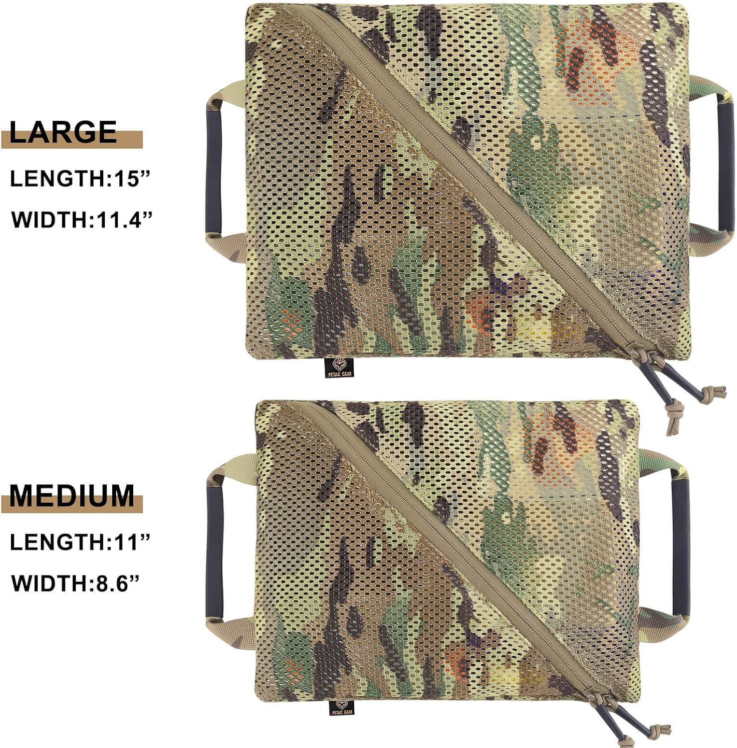 PETAC GEAR Conjunto de bolsa de malla de almacenamiento táctico,Insertar bolsillos modulares de administración de utilidad,Organizador de viaje EDC