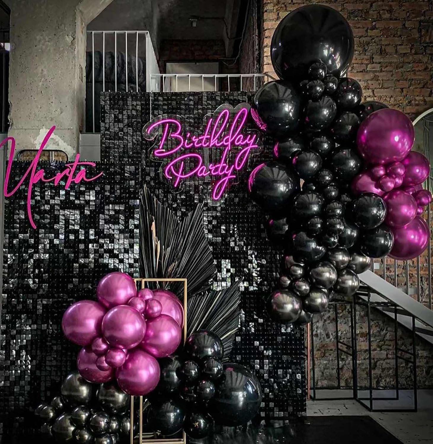 KALOR Globos negros, 100 globos de látex mate de 5 pulgadas para arco de guirnalda de globos, decoración de cumpleaños, fiesta de boda, decoración
