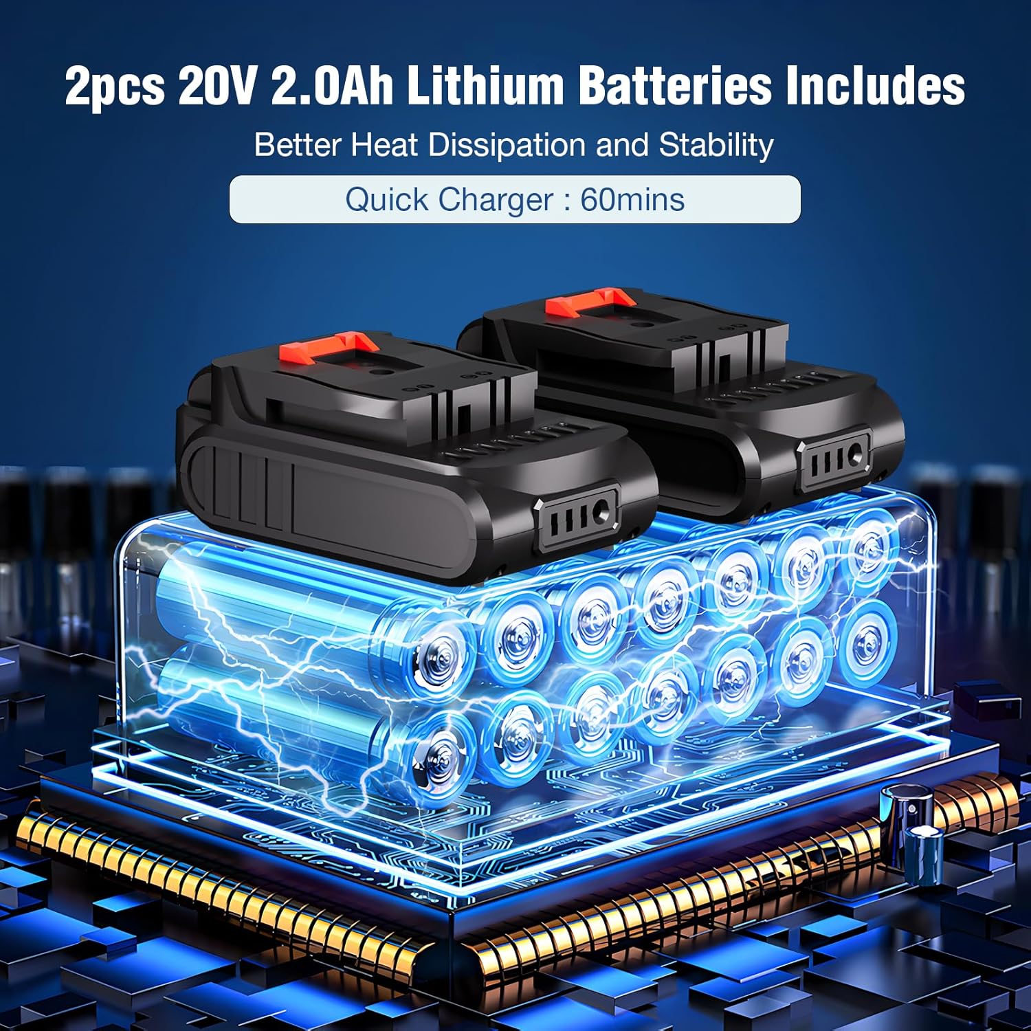 AIVOLT Motosierra inalámbrica de 40 V y 12 pulgadas con batería sin escobillas con tensión de cadena sin herramientas para tala de árboles, poda y