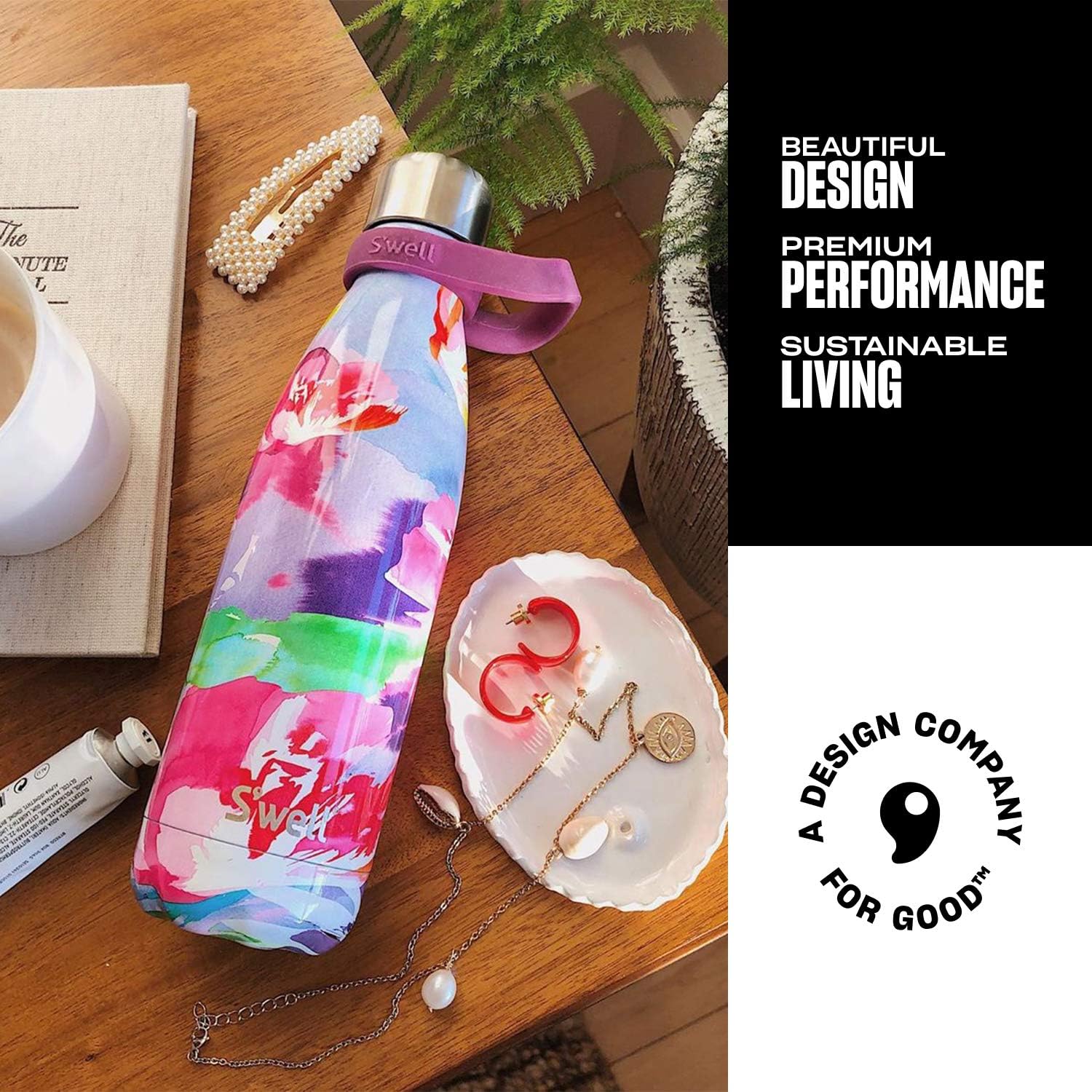 S’well – Mango para botella de agua, color morado, se adapta a botellas de 9, 17 y 25 onzas, una forma cómoda de llevar tu botella a cualquier