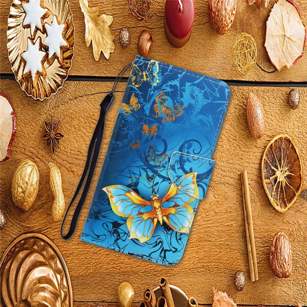 Funda pintada para iPhone XR, elegante carcasa de cuero con cierre magnético, funda protectora a prueba de golpes con correa para la muñeca para