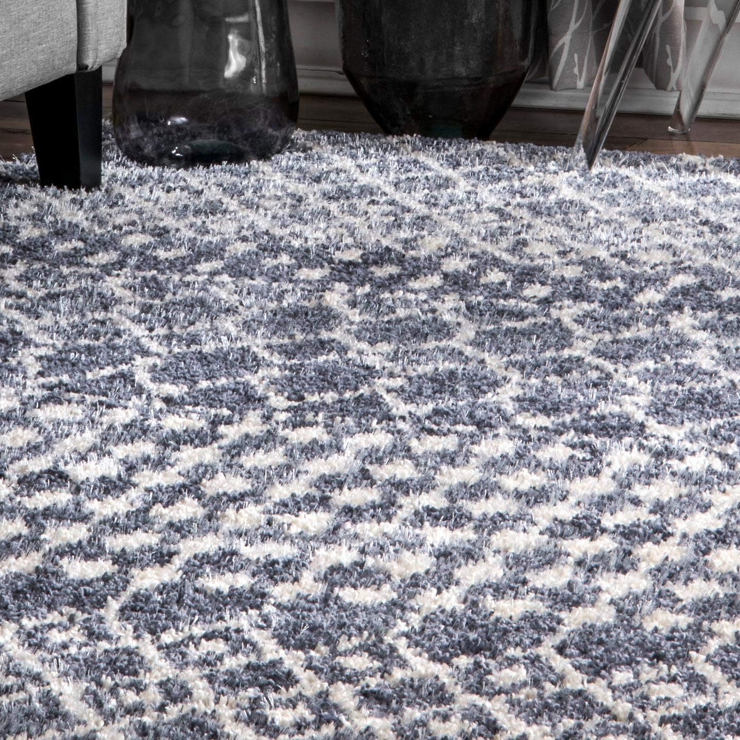 nuLOOM Alfombra marroquí Barbara Accent 2×3, gris