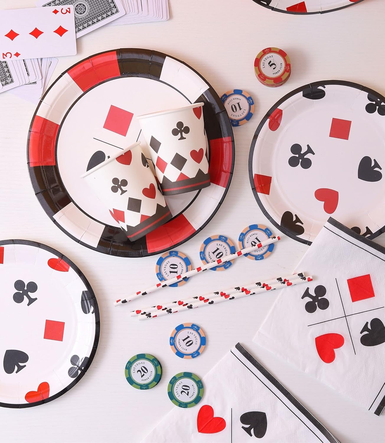 Suministros para fiestas de casino  Sirve 16  Decoraciones de fiesta temática de casino para hombresadultos, incluye platos de fiesta de casino,