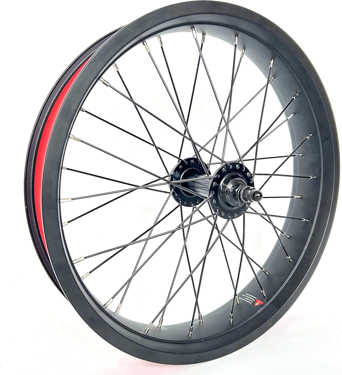 SZWEDI 20×4.0 Rueda de bicicleta delantera gorda en bicicleta de nieve 20 pulgadas doble pared doble cojinete cubo 36x12G radios 5.315 in caída