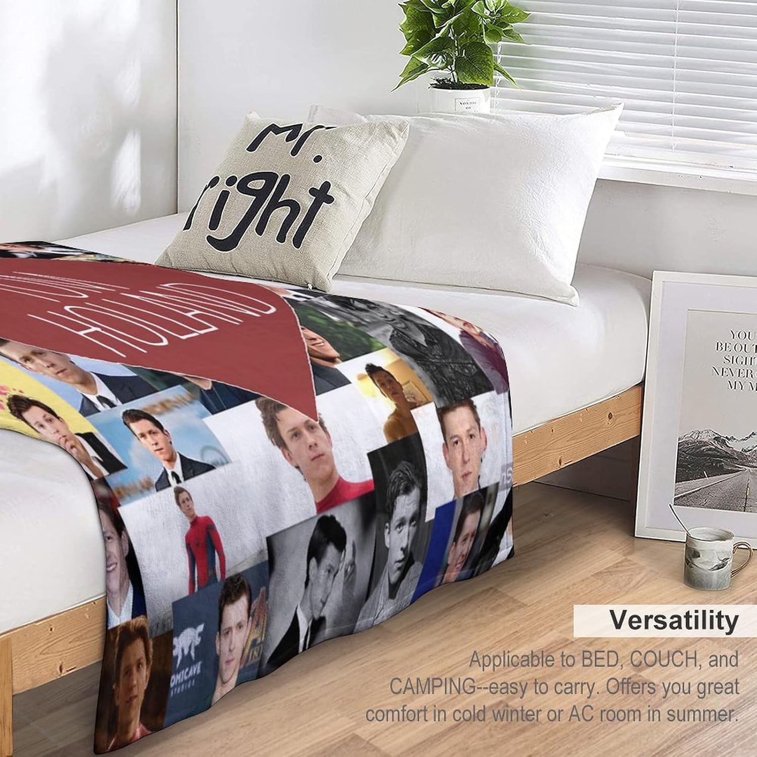 Gadimen Tom Holland – Manta de franela súper suave y ligera para cama, sofá, para todas las estaciones, cálida y acogedora manta de microfibra de