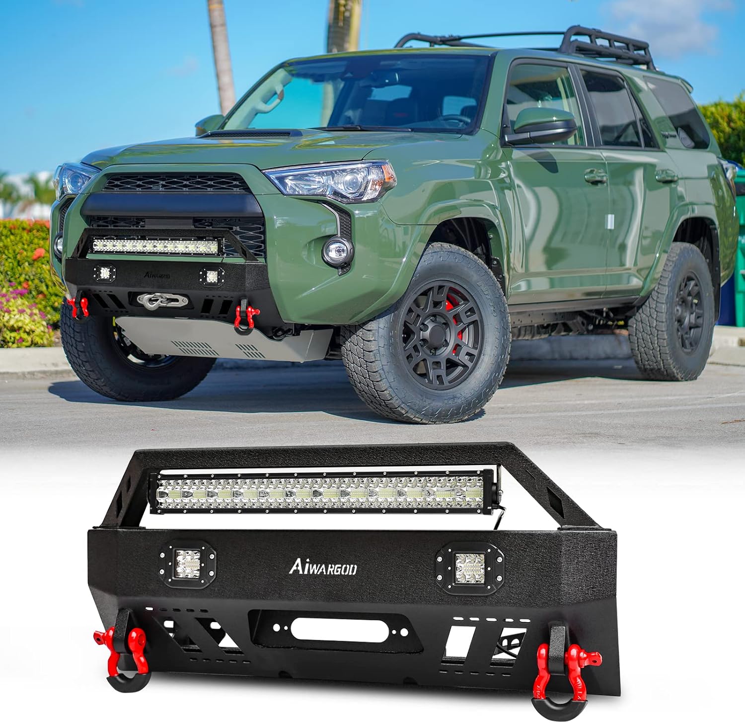Parachoques delantero de 5 generación 4 Runner Limited 2020, parachoques delantero BESTZHEYU para 2010-2020 5 generación 4 Runner Limited Offroad