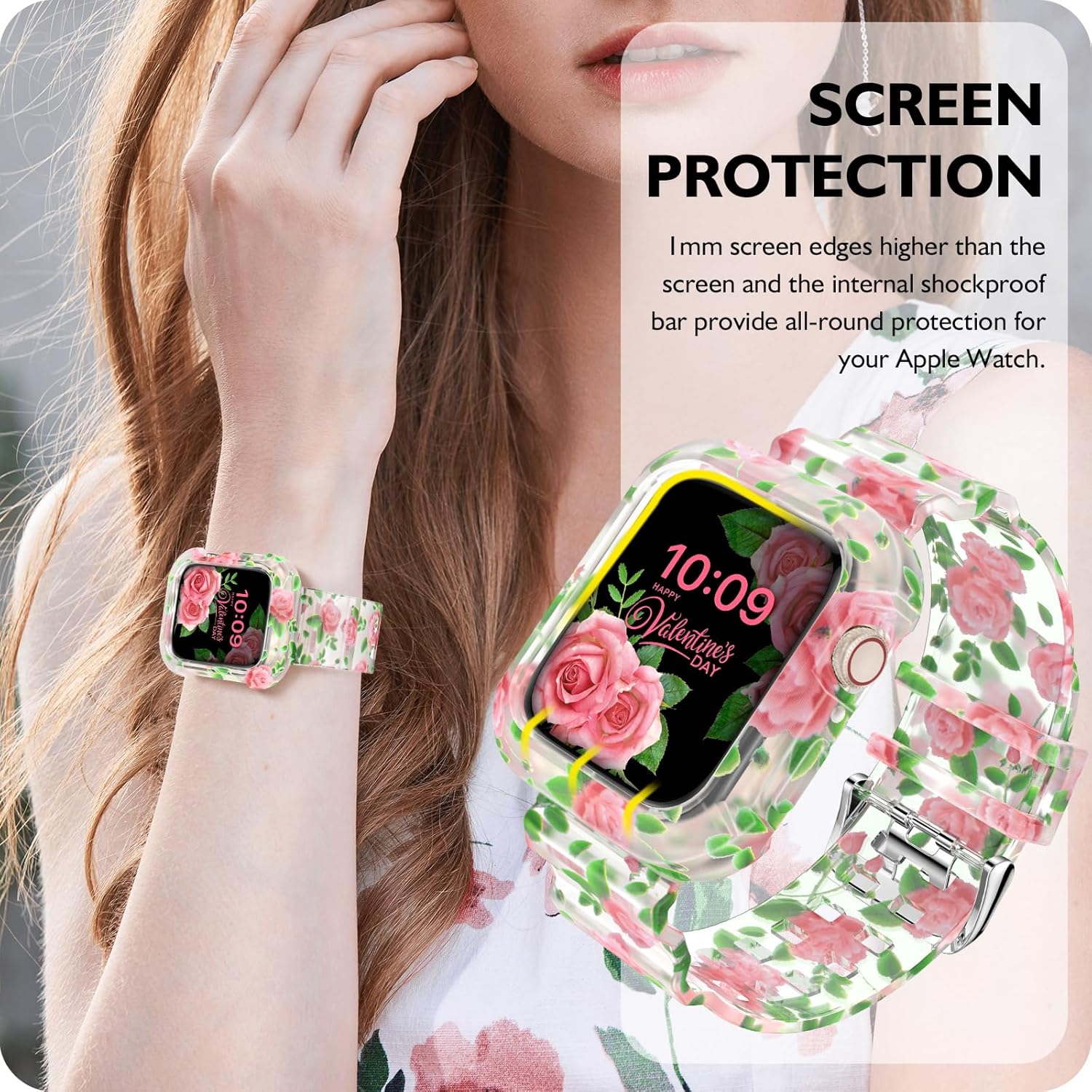 DABAOZA Compatible con Apple Watch Band transparente de 1.496 pulgadas, 1.575 pulgadas, 1.614 pulgadas, 1.654 pulgadas, 1.732 pulgadas, 1.772