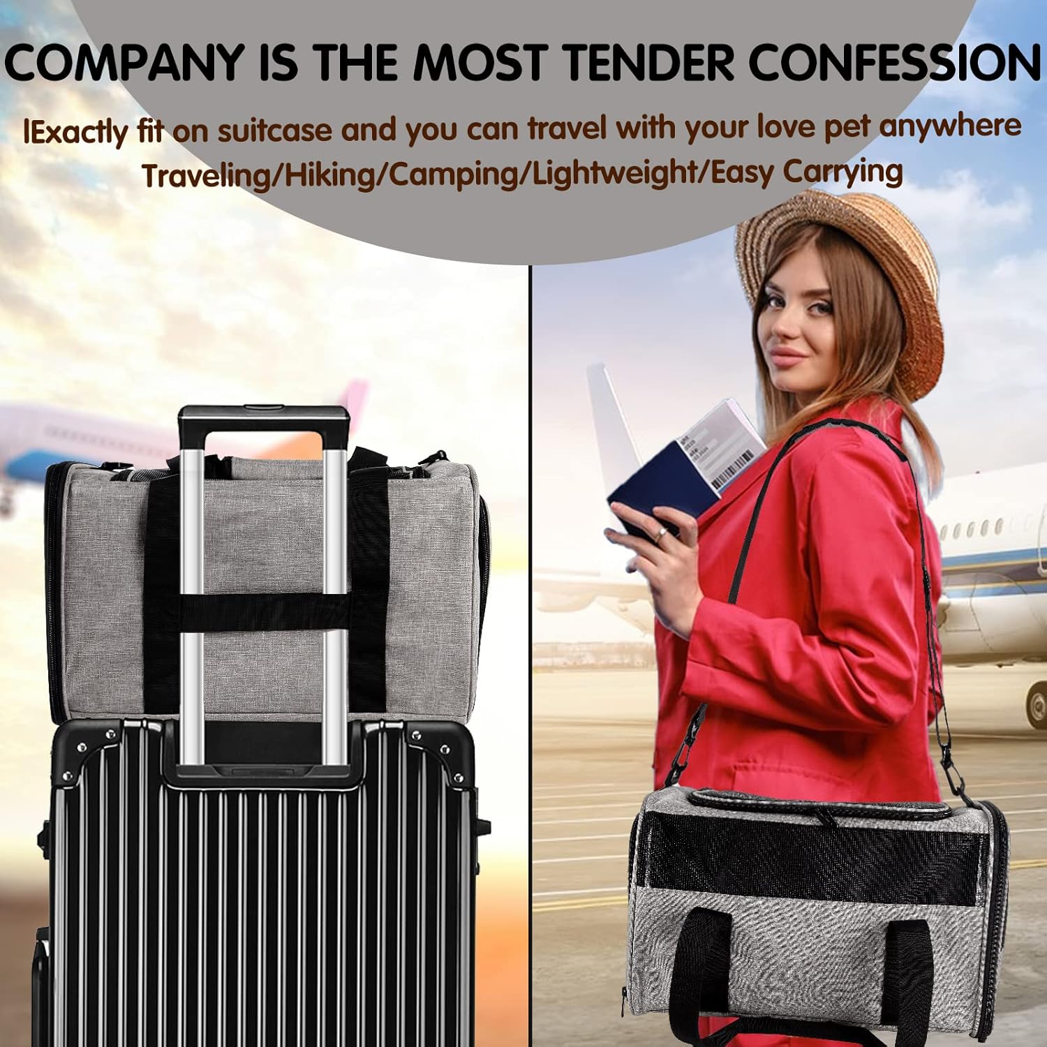Yipincover Carriers – Funda de transporte para mascotas de lados suaves para gatos pequeños y medianos, perros y cachorros de menos de 15 libras,