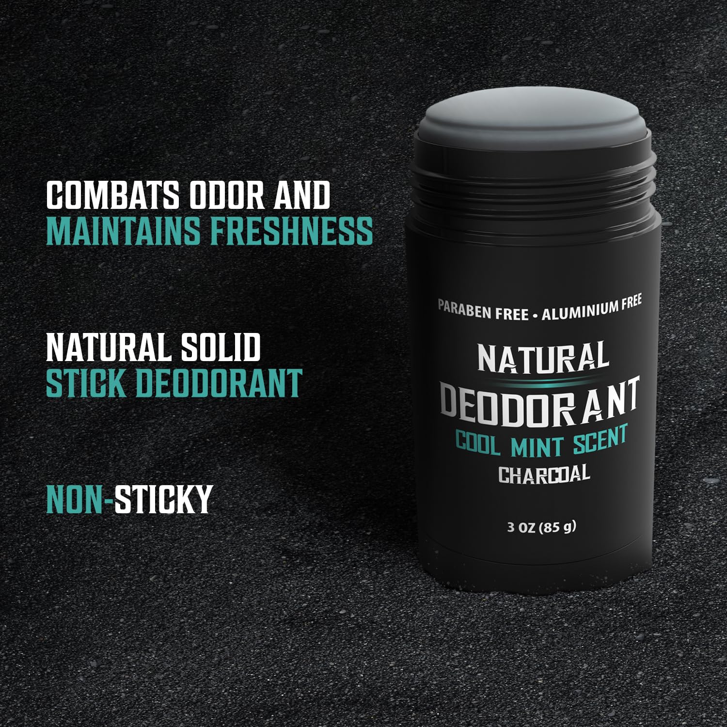 Viking Revolution Cool Mint Desodorante para hombres, desodorante natural para hombres, desodorante de carbón para hombres con manteca de karité,