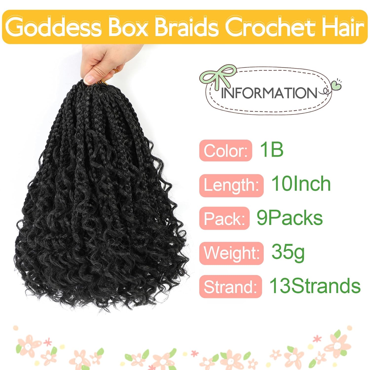 Fulcrum Goddess Box – Trenzas de ganchillo de 10 pulgadas, paquete de 9 paquetes de trenzas de ganchillo para mujeres negras, trenzas de ganchillo