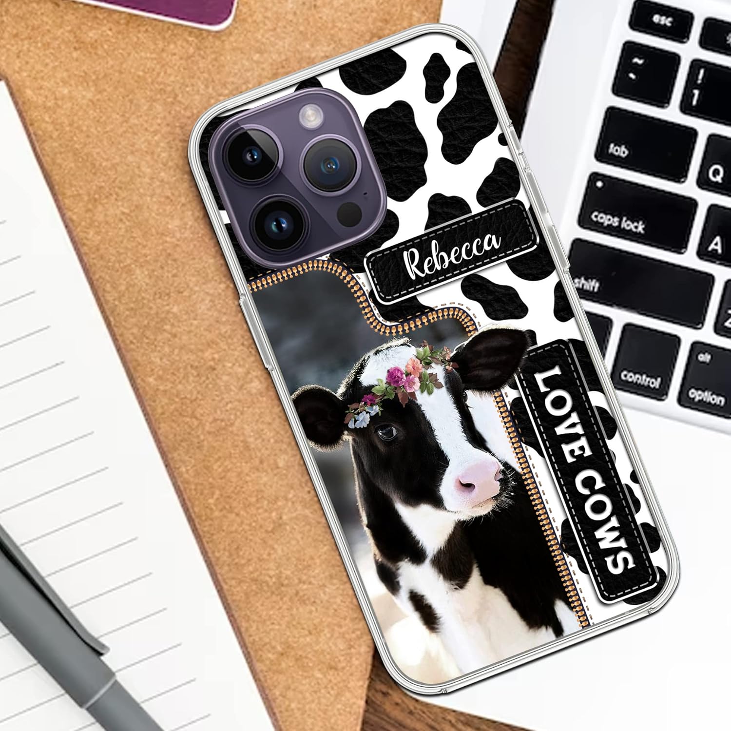 CASEZILY Funda personalizada para teléfono con estampado de vacas y animales para mujeres y niñas, compatible con iPhone 15, 14, 13, 12, 11, X, Xs,