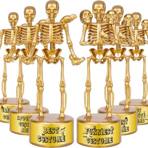 Trofeos de esqueleto de Halloween para niños y adultos, paquete de 6 trofeos divertidos de esqueleto de Halloween, trofeos de plástico para premios Trofeos de esqueleto de Halloween para niños y adultos, paquete de 6 trofeos divertidos de esqueleto de Halloween, trofeos de plástico para premios