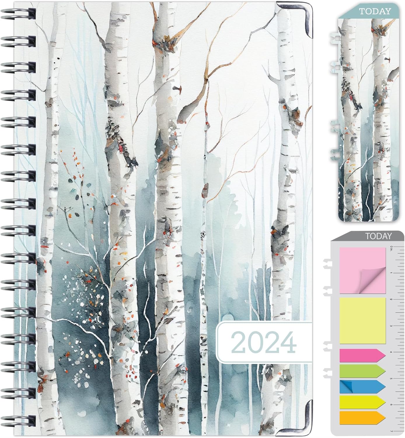 Agenda 2024 de tapa dura (noviembre de 2023 a diciembre de 2024) agenda diaria, semanal, mensual y anual, de 5.5 x 8 pulgadas, marcapáginas, carpeta