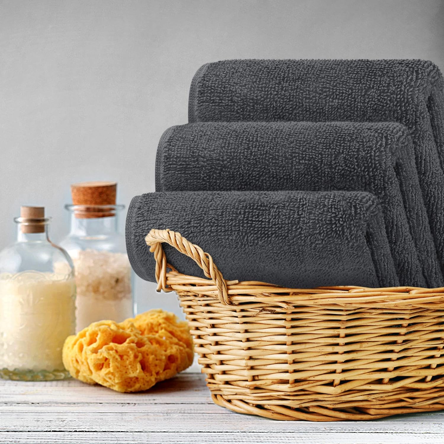 Utopia Towels – Juego de toallas de rostro 100 % algodón hilado en anillo de 600 GSM, secado rápido, muy absorbentes, suaves al tacto, perfectas